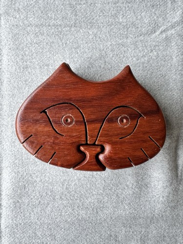 Cat puzzle box wooden - cat,
