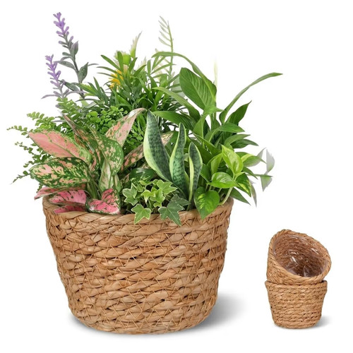 Pcs woven wicker plant pots - 2,