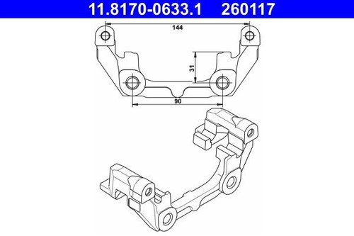 Brake caliper bracket for - brake,