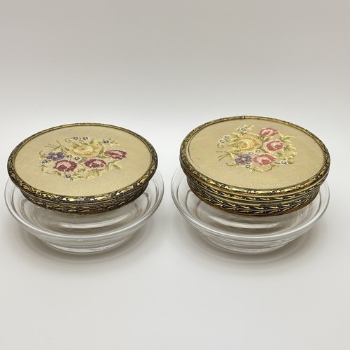 Vintage glass powder jars - vintage,