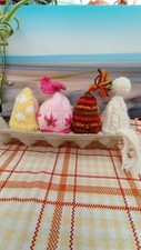 Hand Knitted set of 4 egg cosy