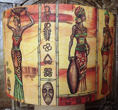 African ladies lamp shade - african,