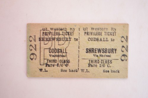 Railway ticket gwr shrewsbury - ticket,
