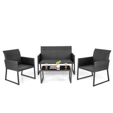 GYMAX 4-Piece Outdoor Wicker