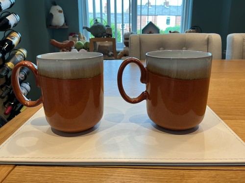 Denby fire double dip mugs - denby,