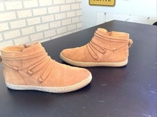 UGG Rianne Women’s Sz 5 Short Bootie Chestnut Suede Leather Boots-EUC!