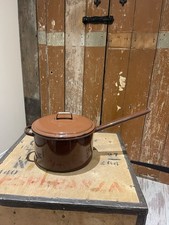 Vintage Brown Enamel Saucepan Lidded Judge Ware Cookware