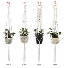 4Pcs Macrame Plant Hanger Indoor Hanging Planter Basket Rope Pot Holder 105cm