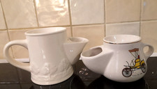 `VINTAGE MASONS CREAM CRABTREE & EVELYN AND WADE CAR MOTIF SHAVING MUGS.