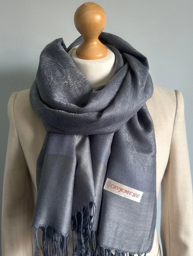 Silver grey scarf - scarf,, cashmere