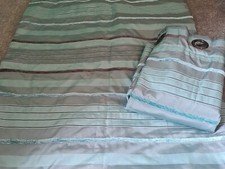 Luxury used curtains 65x88 striped in teal/brown tones