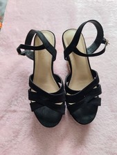 Black Faux Suede Wedges Size