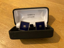 M&S Cufflinks dark blue square