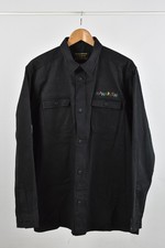 Maharishi Men's Black Shirt Overshirt Size XXL Black Long Sleeve Embroidered
