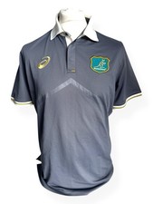 Asics Official Wallabies Australia Rugby 2023/24 Polo Shirt - Grey Mens Medium M