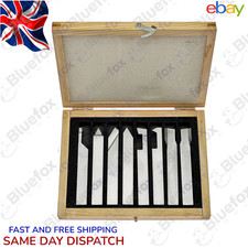 HSS GROUND LATHE TOOLS FORM TOOLS CUTTING TOOL - 8 PIECE SET 8MM WOODEN BOX