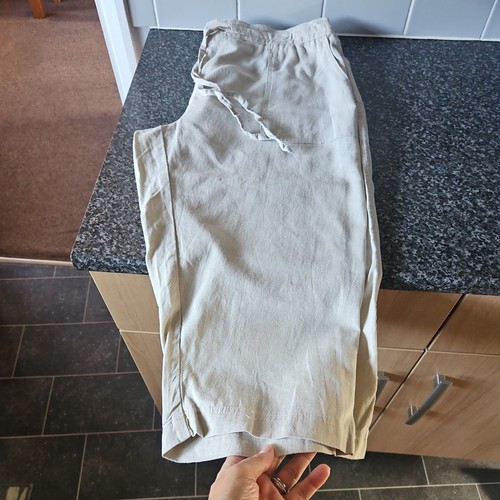 Ladies linen viscose crop - ladies, linen/viscose