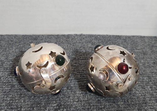 Vintage silverplated pomander - silverplated,