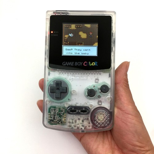 Clear white retrofit game boy - clear,