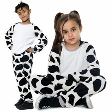 Kids cow print sleeve pyjamas - print,