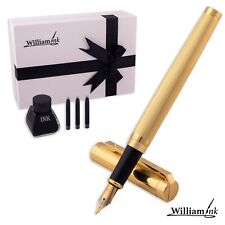 WilliamInk Luxury Boxed Engraved Fountain Pen Set with 3 Cartridges Great Gift 