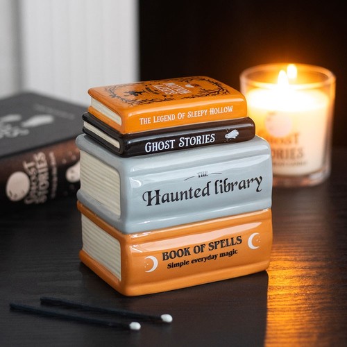 Spooky book stack design - spooky,