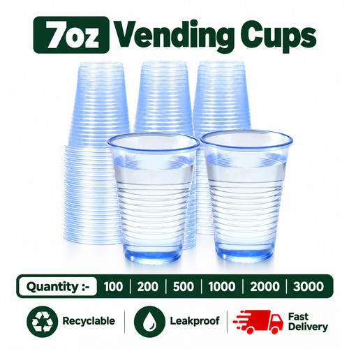 7oz reusable blue plastic - 7oz,