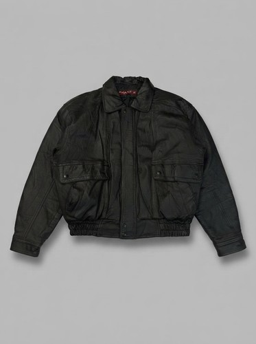 Vintage 90s black real leather - 90s,