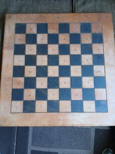 Vintage Large Wood And Leather Chess Board 20" With 2" Squares