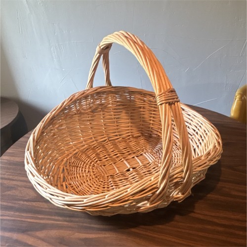 Oval brown wicker basket - brown,