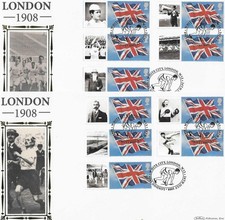 2008 London 1908 Olympics Smilers Sheet On 2 Superb Benham BLCS First Day Covers