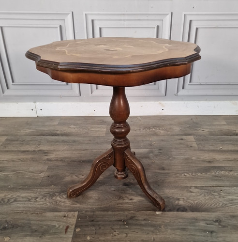 Vintage inlaid wine table - inlaid,