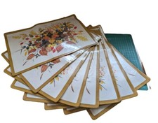 6x Water & Heat Resistant Large Vintage Clover Leaf Place Mats, Made In England 
