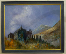 Signed Oil painting Mountain