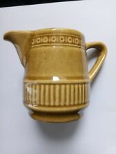 WAKU Refractory Cream Jug. Mustard Glaze. Made in Germany. 7.5 cm high.