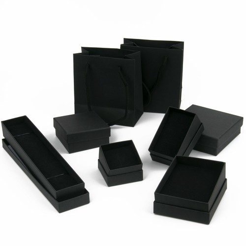 Black jewellery box ring - black,