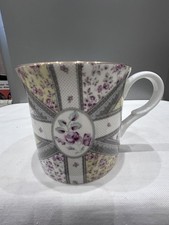 KATIE ALICE Floral Union Flag style China  Mug / beaker vgc