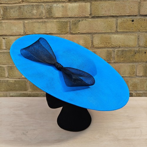 Turquoise black bow wide brim - bow,