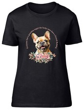 French Bulldog Womens T-Shirt Pet Dog Lover Guardian Angel Ladies Gift Tee