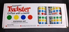Twister Espresso Cup & Saucer Set – 4 Piece, Colourful Retro Design