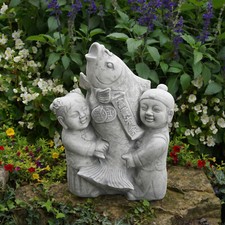 Jap. Children with Koi Fish