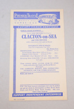Bus Coach Timetable Leaflet Premier Travel Express Svcs Clacton 1952