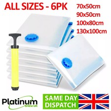 6 x STRONG VACUUM STORAGE SPACE SAVING BAGS VAC BAG SPACE SAVER VACCUM VACUM-BAG