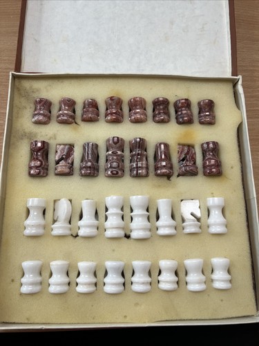 Vintage marble onyx chess - &,