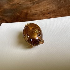 VINTAGE MURANO ITALY BLOWN ART GLASS GOLD PIG FIGURINE ORNAMENT