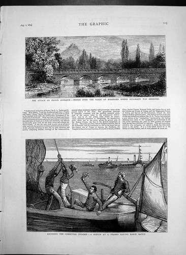 Antique old print thames - antique,