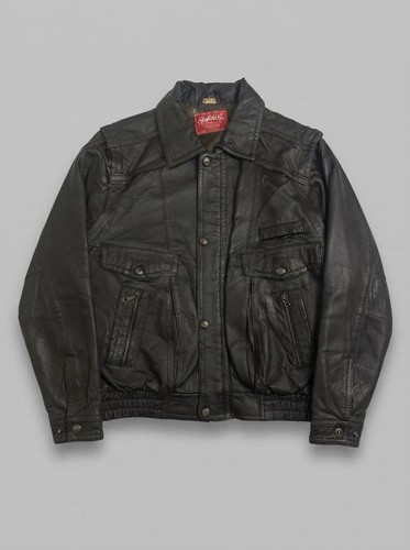 Vintage 90s brown real leather - real,