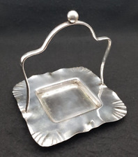 Vintage Art Deco Handled Square EPNS Dish by J H Potter, stamped on base.