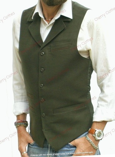 Mens moleskin cotton waistcoat - moleskin,