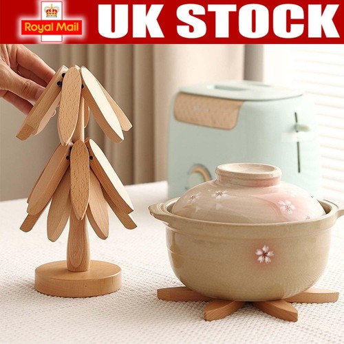 Foldable kitchen wooden trivet - foldable,